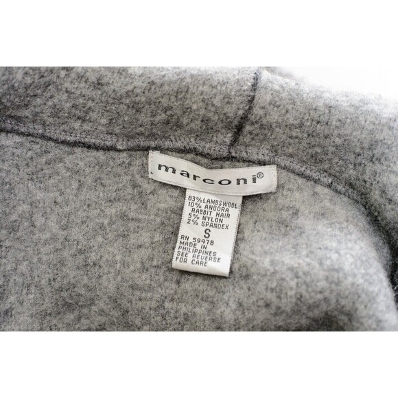 Marconi Lambs wool Angora S Gray hooded Jacket sweater coat - Picture 3 of 5